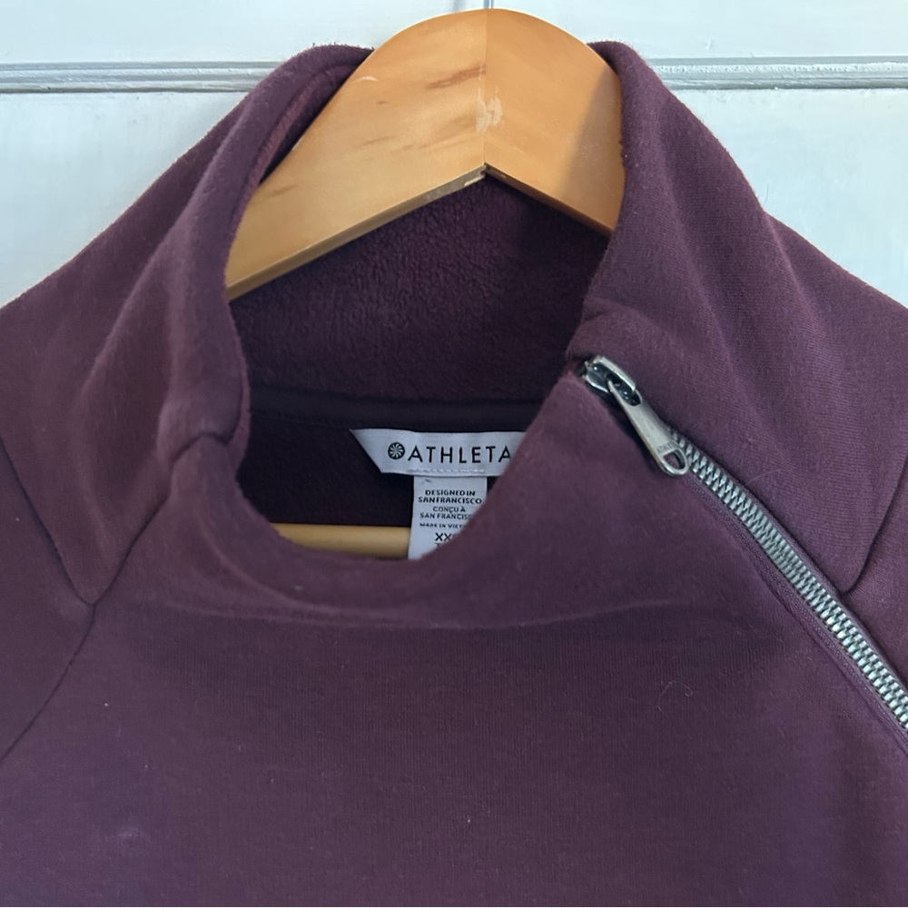 Athleta Eggplant purple Cowl Neck Sweater, Size XXS - Picture 4 of 9